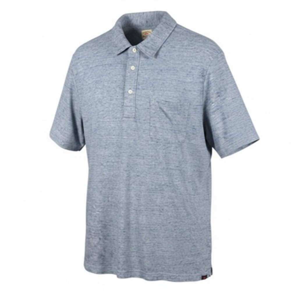 Faherty Polo Shirt‎ Mens 2XL Blue Heather Jersey Chest Pocket Casual Top